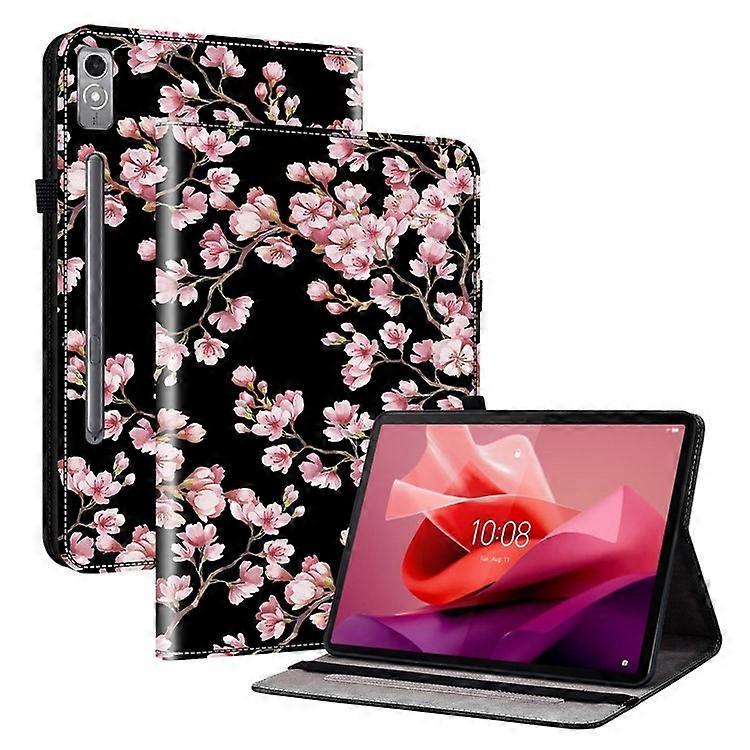 Compatible For Lenovo Tab P12 Case Pattern Printing Card Slots Tablet Shell with Foldable Stand