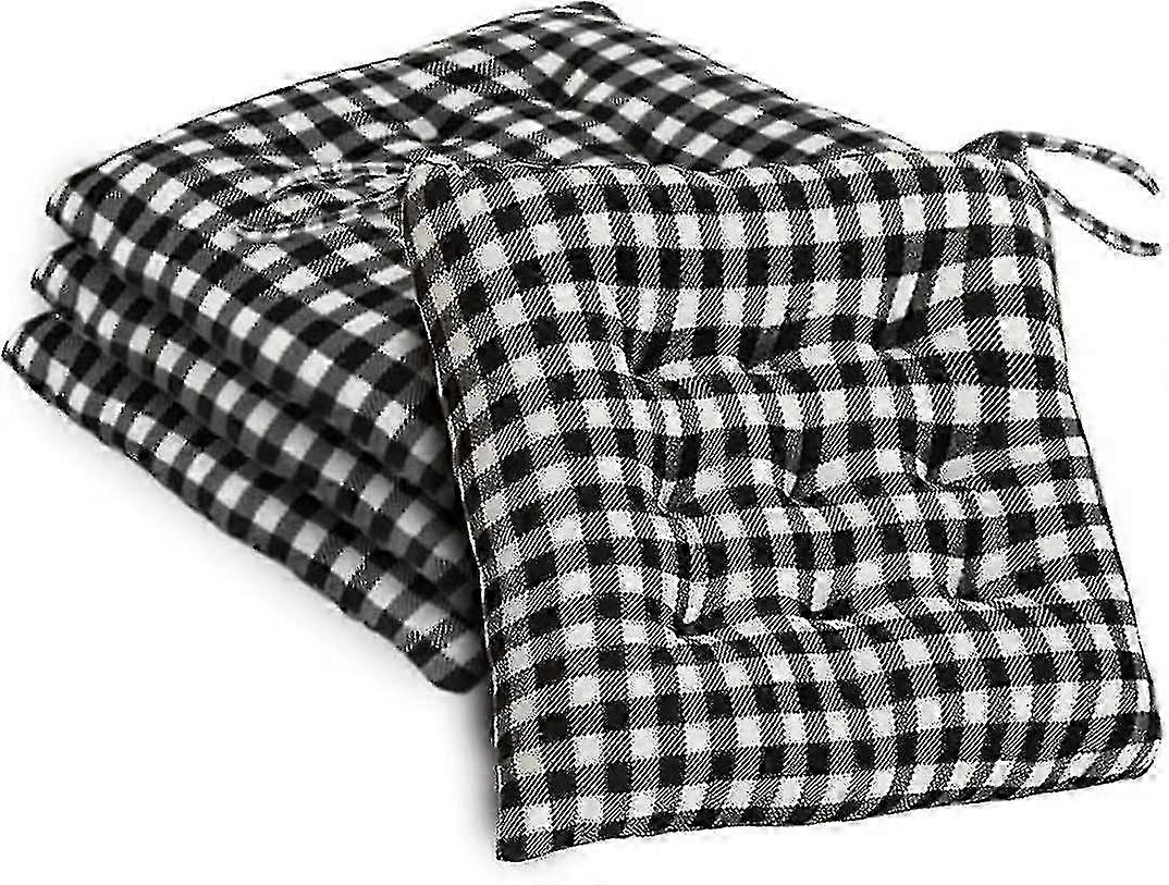 unbrand Aoopoo Set Of 4 Chair Cushion Pads Square Plaid Chairs Seat Pad For Kitchendininggarden Seat