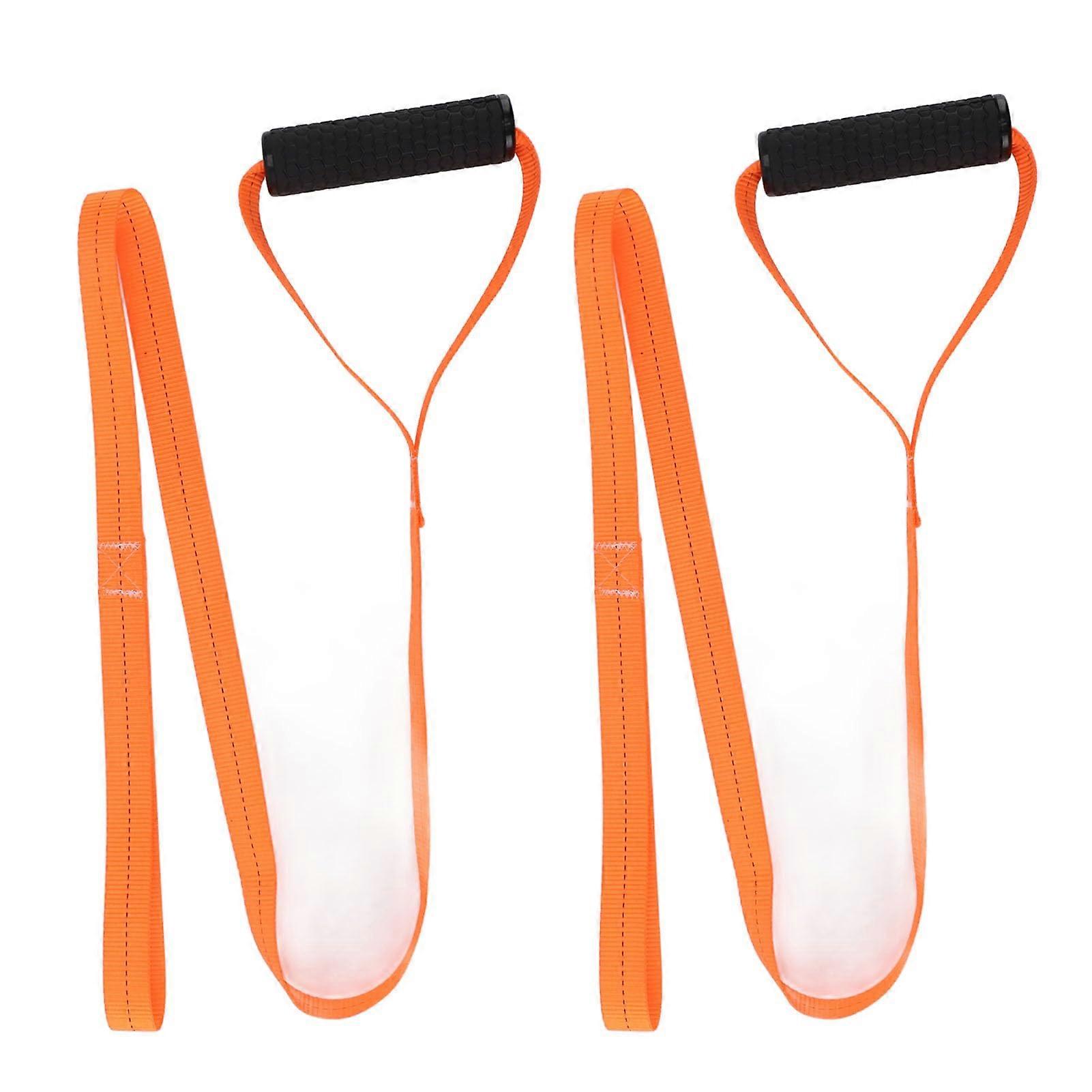 Pack of 2 Deer Pull Rope, Robust Deer Pull Harness, 170 Pound Load Capacity, Ergonomic Handle, Bright Orange Design for Good Visibility