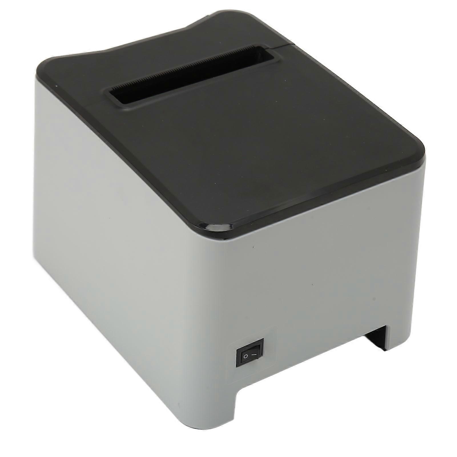 80mm Thermal Receipt Printer POS Printer Automatic Cutting USB LAN SERIAL Port Restaurant Kitchen Printer for Windows 100‑240V US Plug