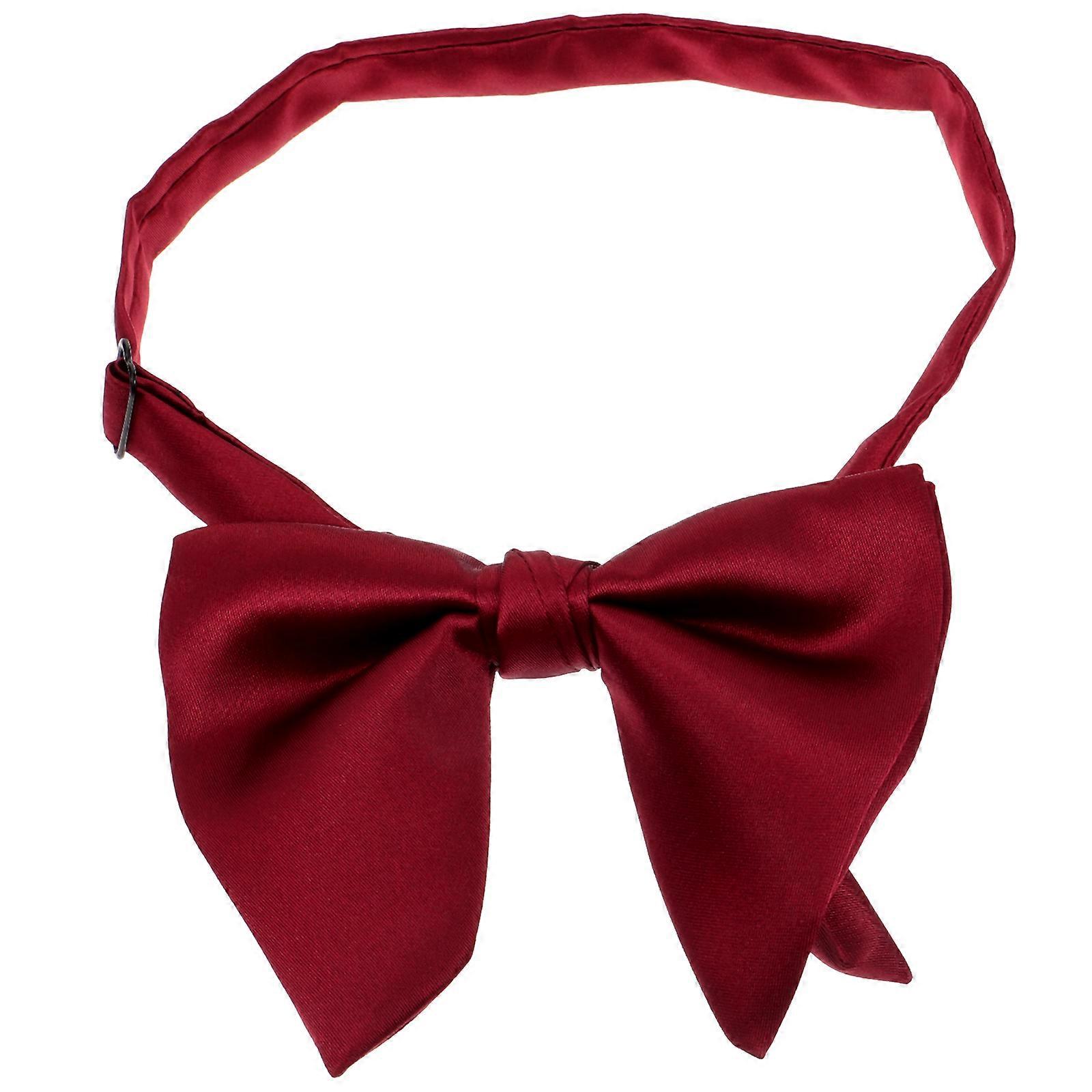 Polyester Bowtie For Men Mens Bow Tie Tuxedo Wedding Ceremonies Accessory Red Double Layered Large Bow 1Pcs