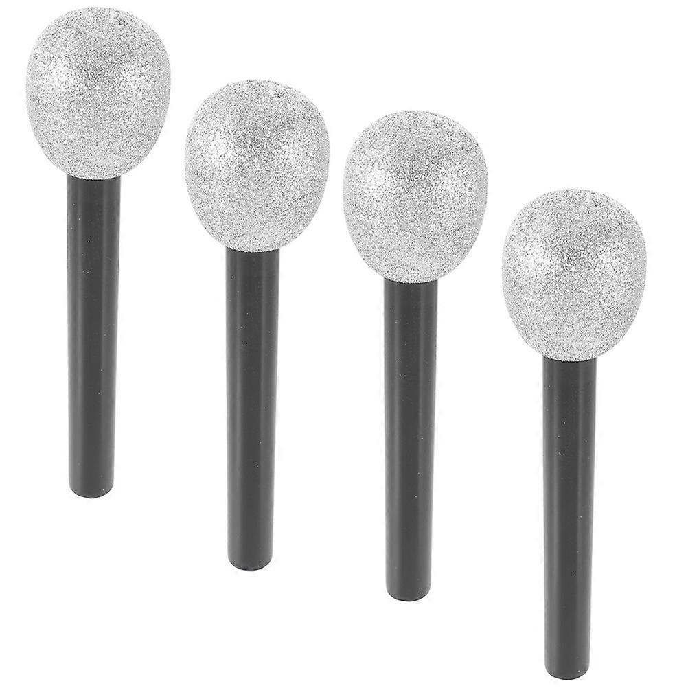 4pcs Glittery Microphone Models Lightweight Portable Party Props for Boys Birthday Celebrations Themed Events Karaoke
