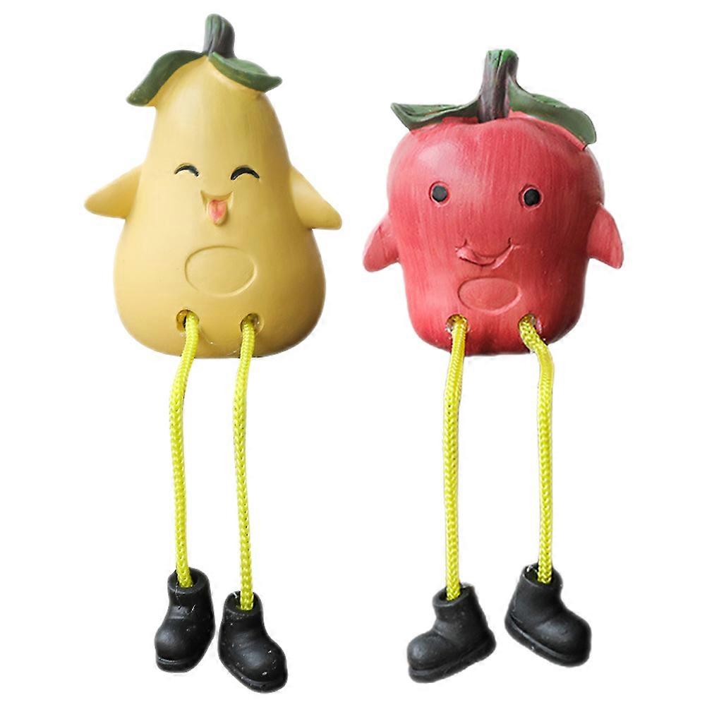 Cute Room Decor Fruit Figurine Home Decoration Assorted Color Resin Craft 2Pcs