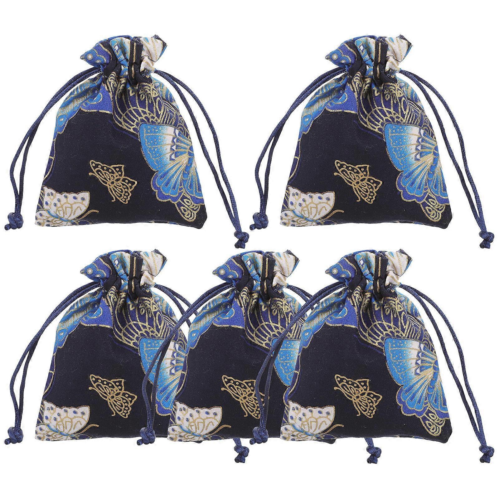 Make Up Drawstring Bag Drawstring Bags For Stores Chinese Traditional Style Retro Design 5Pcs
