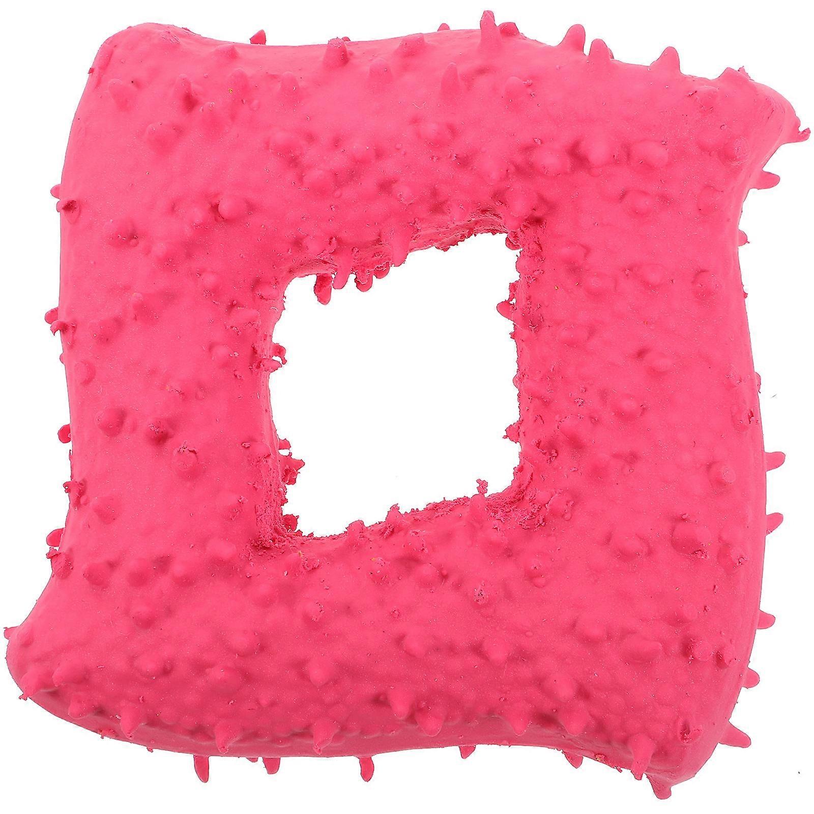 Bite Training Toys For Small Dogs Square Shape Toy TPR Dog Toy Interactive Playtime Rosy 7.50X7.50X3.00CM Chewing 1Pcs