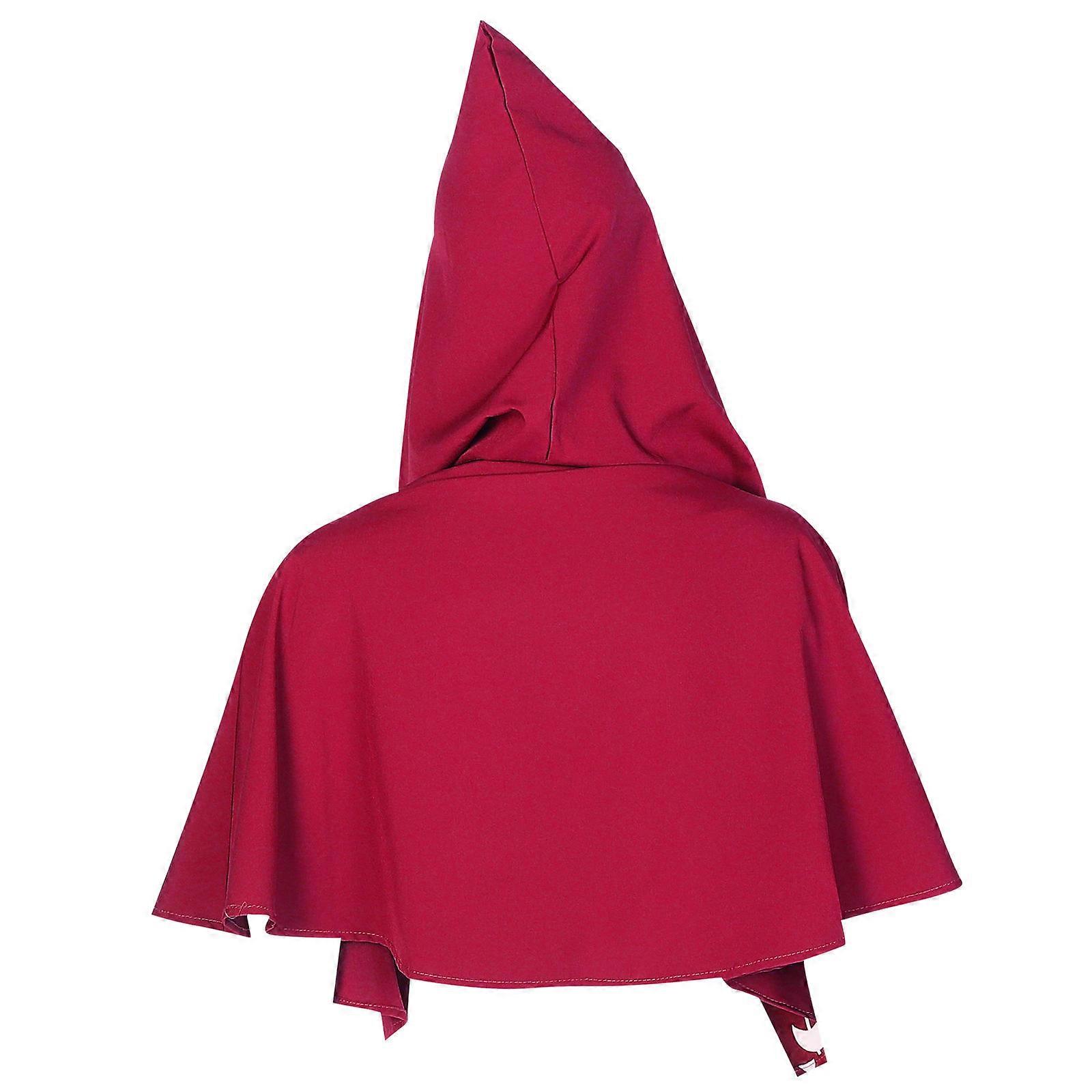 Dark Red Medieval Cloak with Hood for Decoration Renaissance Style Costume