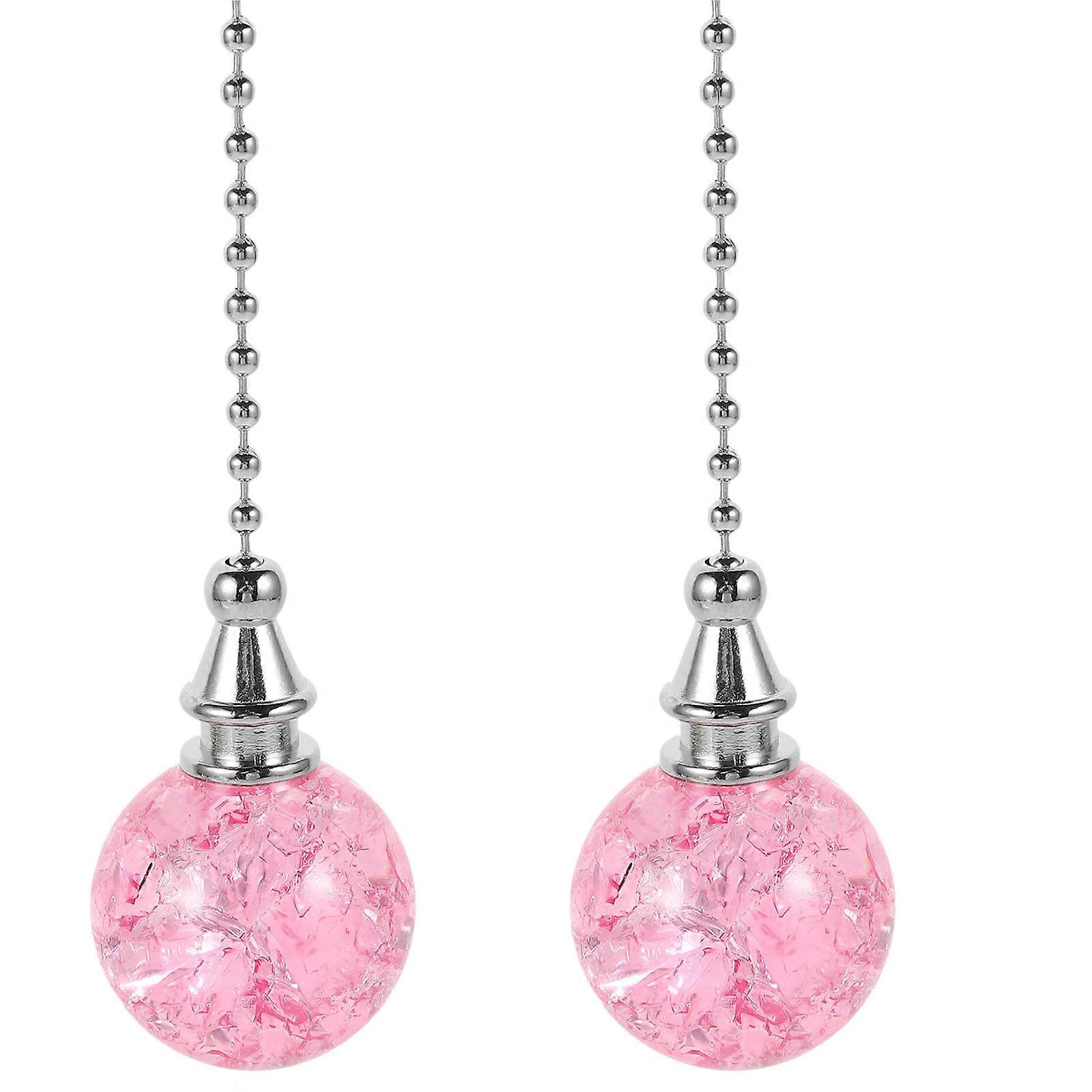 2pcs Decorative Beaded Fan Pull Chain Extension with Elegant Crystal Pendant for Ceiling Light Switch, Home Accessories for Bedside Lamps & Ceiling
