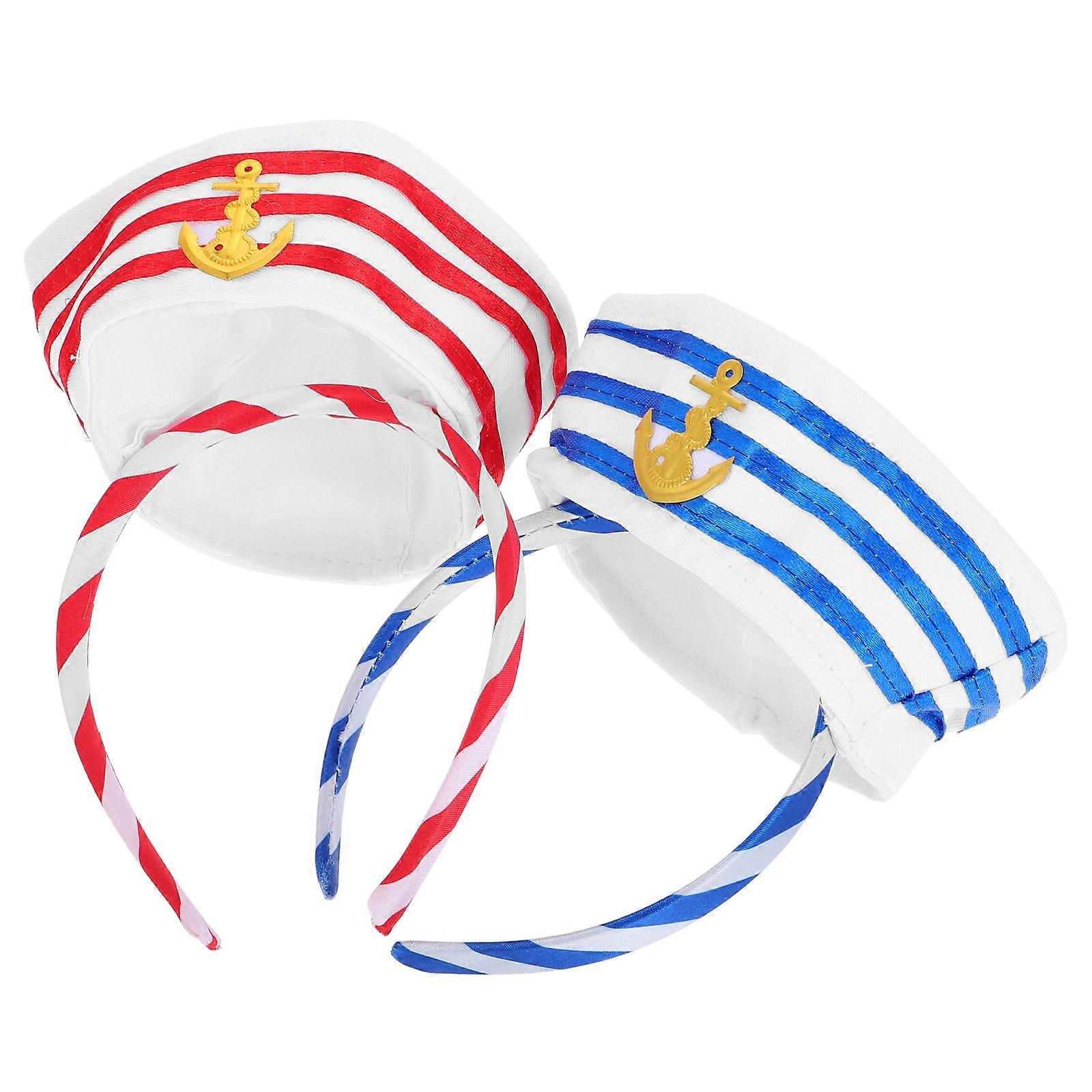 Navy Hat Headbands Cosplay Prop Assorted Color For Halloween 2Pcs