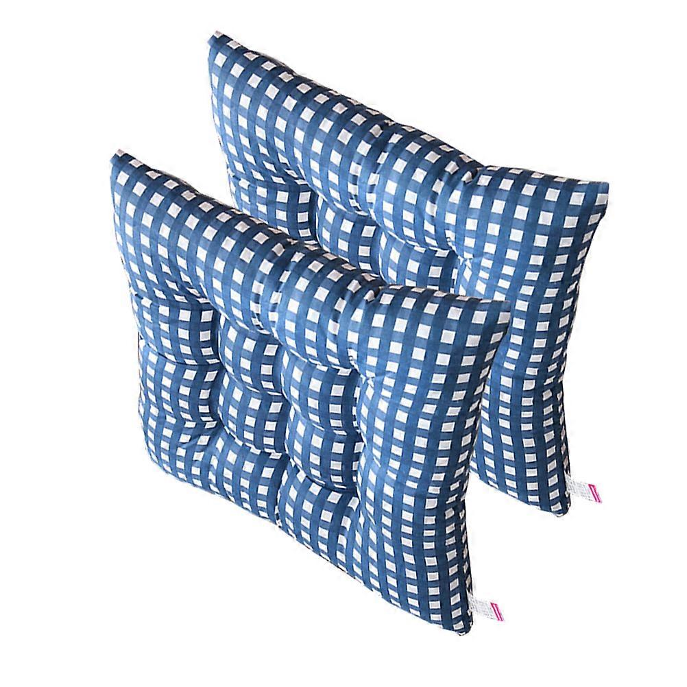 椅子用シートクッション家具クッション色あせ防止ブルー40x40cm6cm厚さ2セット