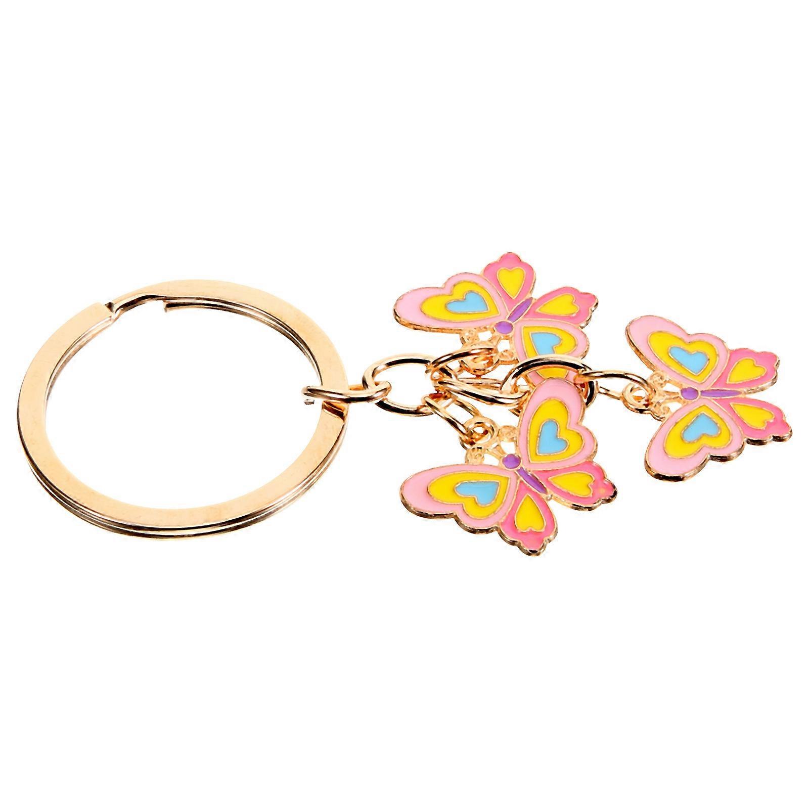 Veske nøkkelring anheng nøkkelring dekorativ nøkkelring flerfarget sommerfugl form enkel design 1 stk