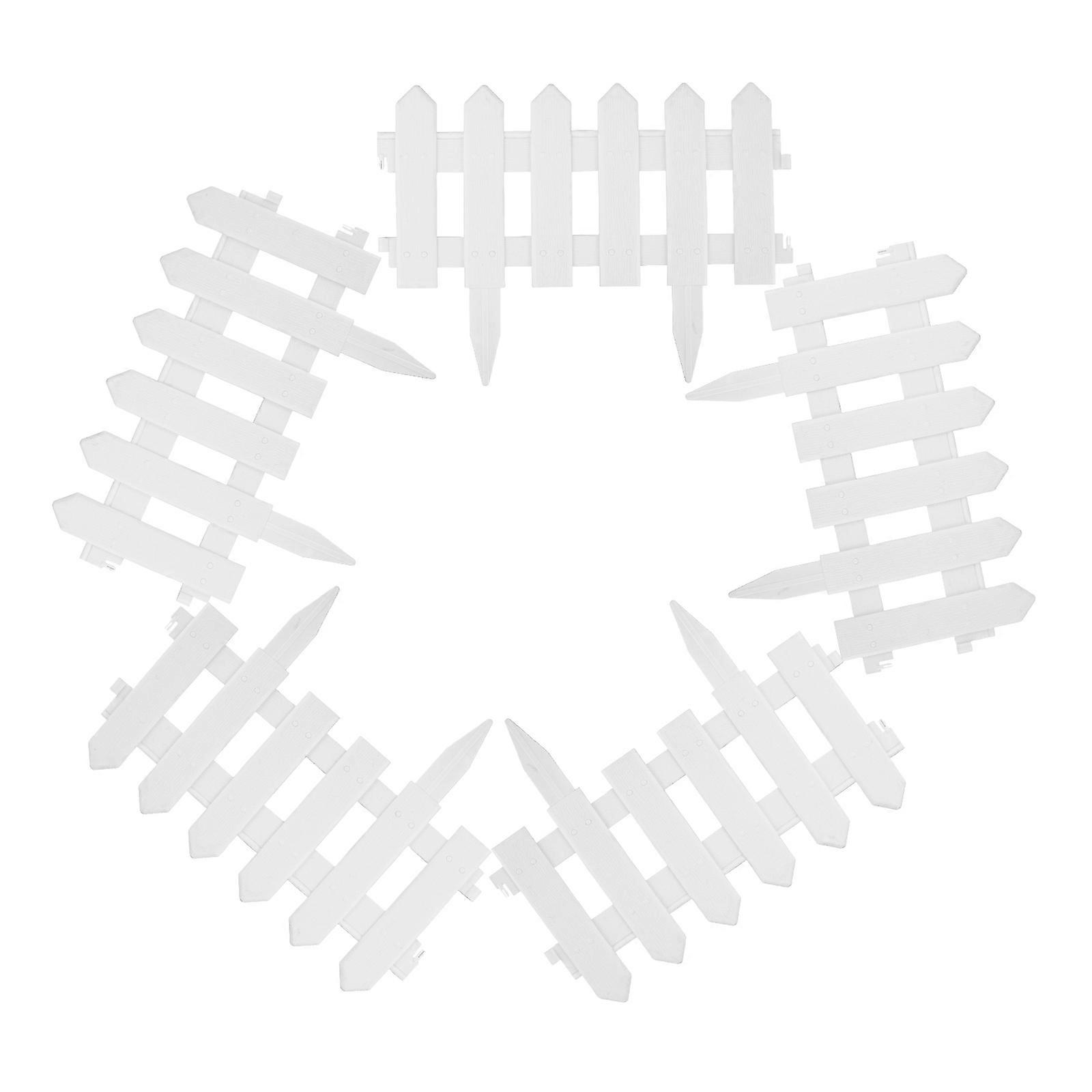 Zahradní plot, dekorativní plastový plot, bílý, 40,50 x 30,00 x 0,90 cm, 5 ks, lemovací okraj