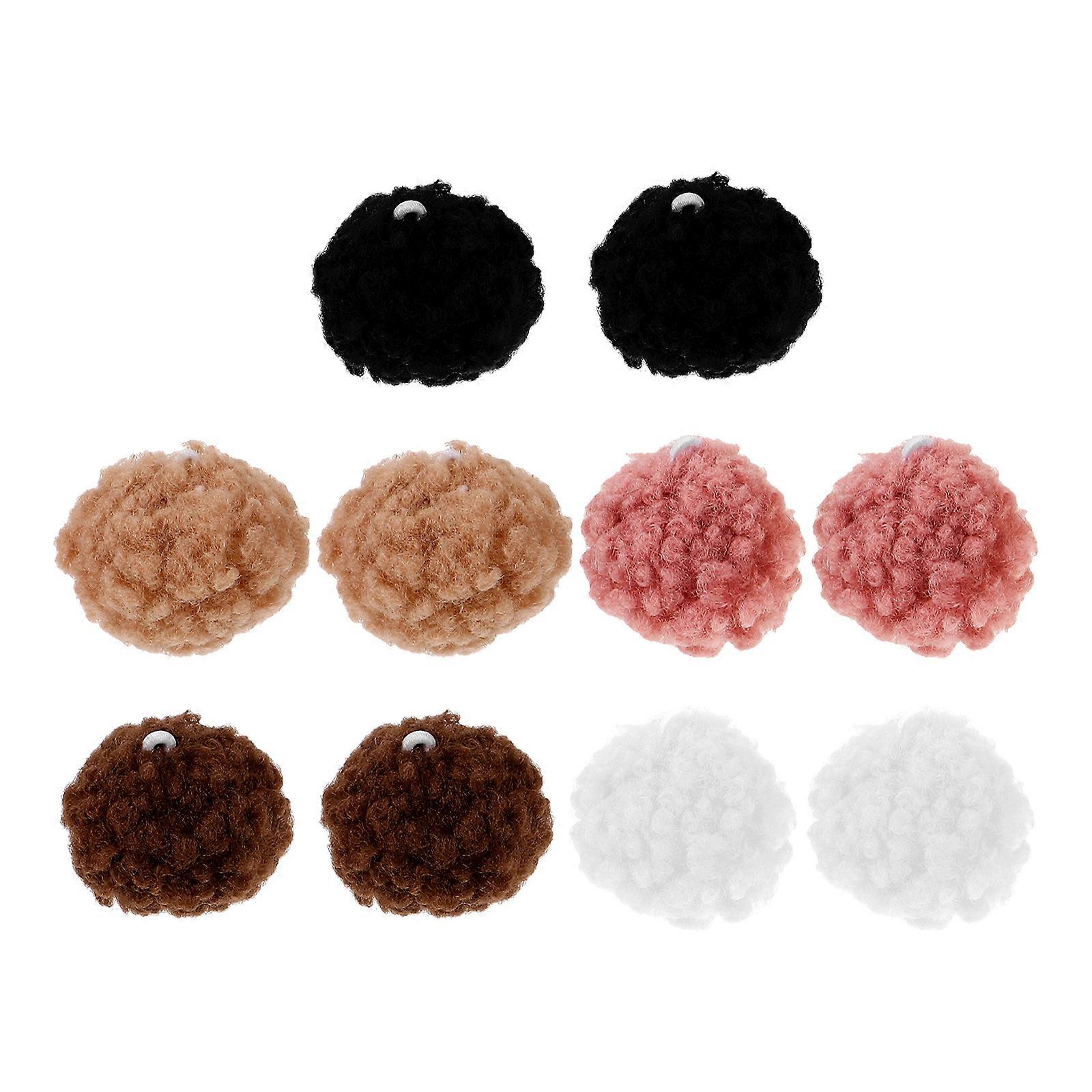 Mini Pom Poms For Crafts Fluffy Pompoms Clothing Accessories Diy Handmade Materials White 1.57X1.57X1.57in DIY Material 10Pcs