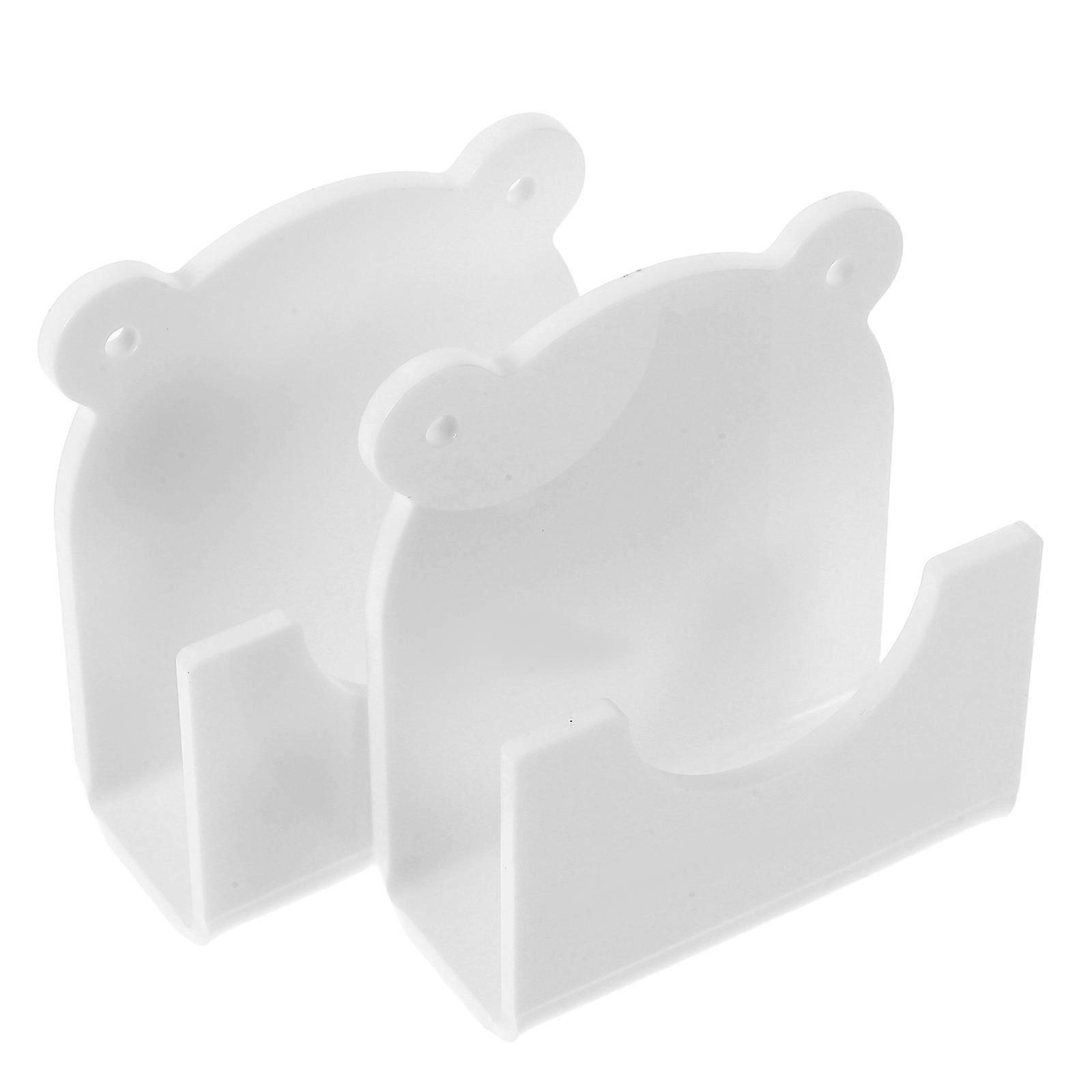 Shower Curtain Rod Holders Acrylic Wall Mount Support Bracket For Various Bathroom Walls 2Pcs