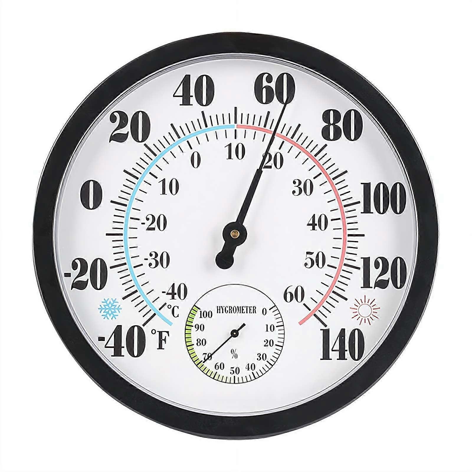 Thermometer Hygrometer For Indoor And Outdoor Use, 10 Inch Display, Large Numerals, Reliable Readings, Style B