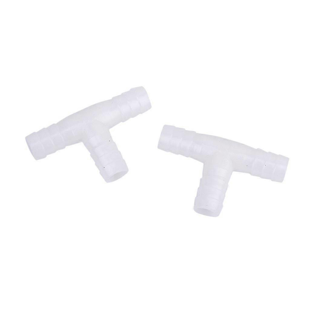 2 x 12mm Plastic Equal Tee Connector Barbed Pipe Fitting Air/Water Hose Joiner