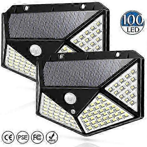 Set mit 2 Solarstrahlern mit 100 LEDs Bewegungsmelder