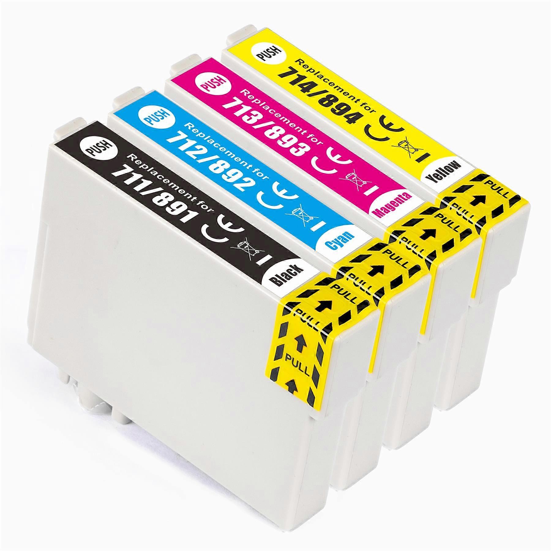 1 Sada 4 atramentových kaziet, ktoré nahradia epson T0715 Compatible/non-OEM z atramentov Go (4 atramenty)
