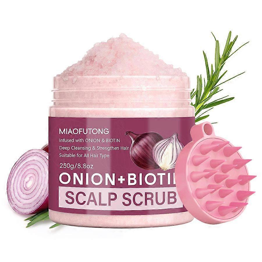 Scalp Scrub, Onion Scalp Exfoliator Shampoo, 2-in-1 Scalp Treatment with Biotin, Hair Treatment to Clarify and Remove Build Up, 250ML