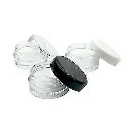 Set of 10 Empty Plastic Cosmetic Makeup Jars in 5g, 10g, and 20g Sizes for Face Cream, Transparent Sample Containers for Eyeshadow and Lip B