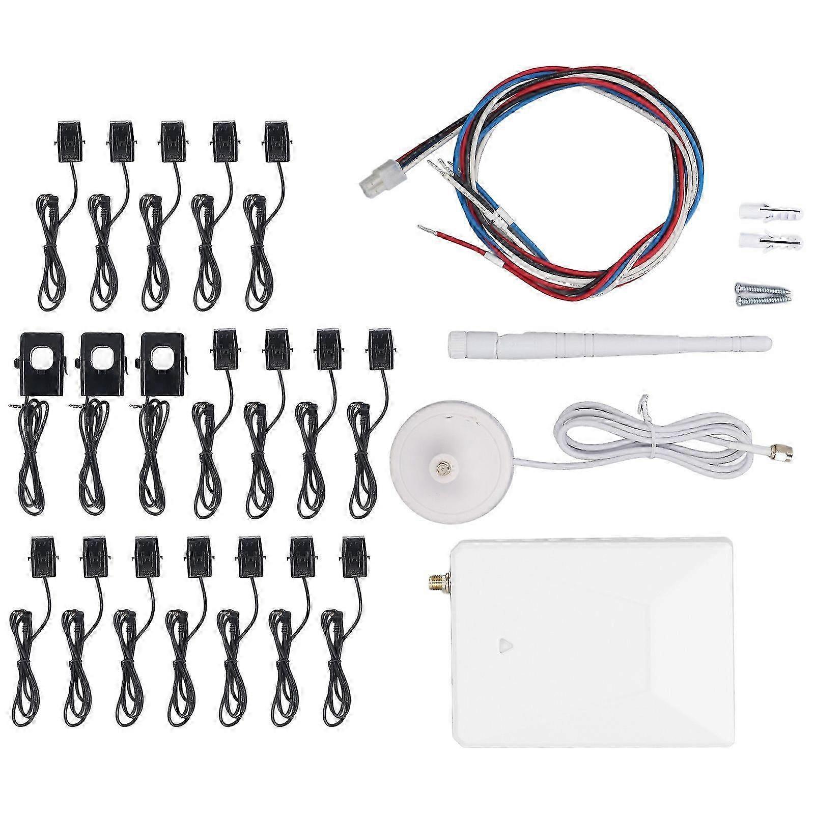 Smart Home Energy Meter Wifi 3 Phase 4 Wire Bidirectional Measuring Photovoltaic Power Consumption Meter With 16x50a 3x300a Sensors 90v-277v