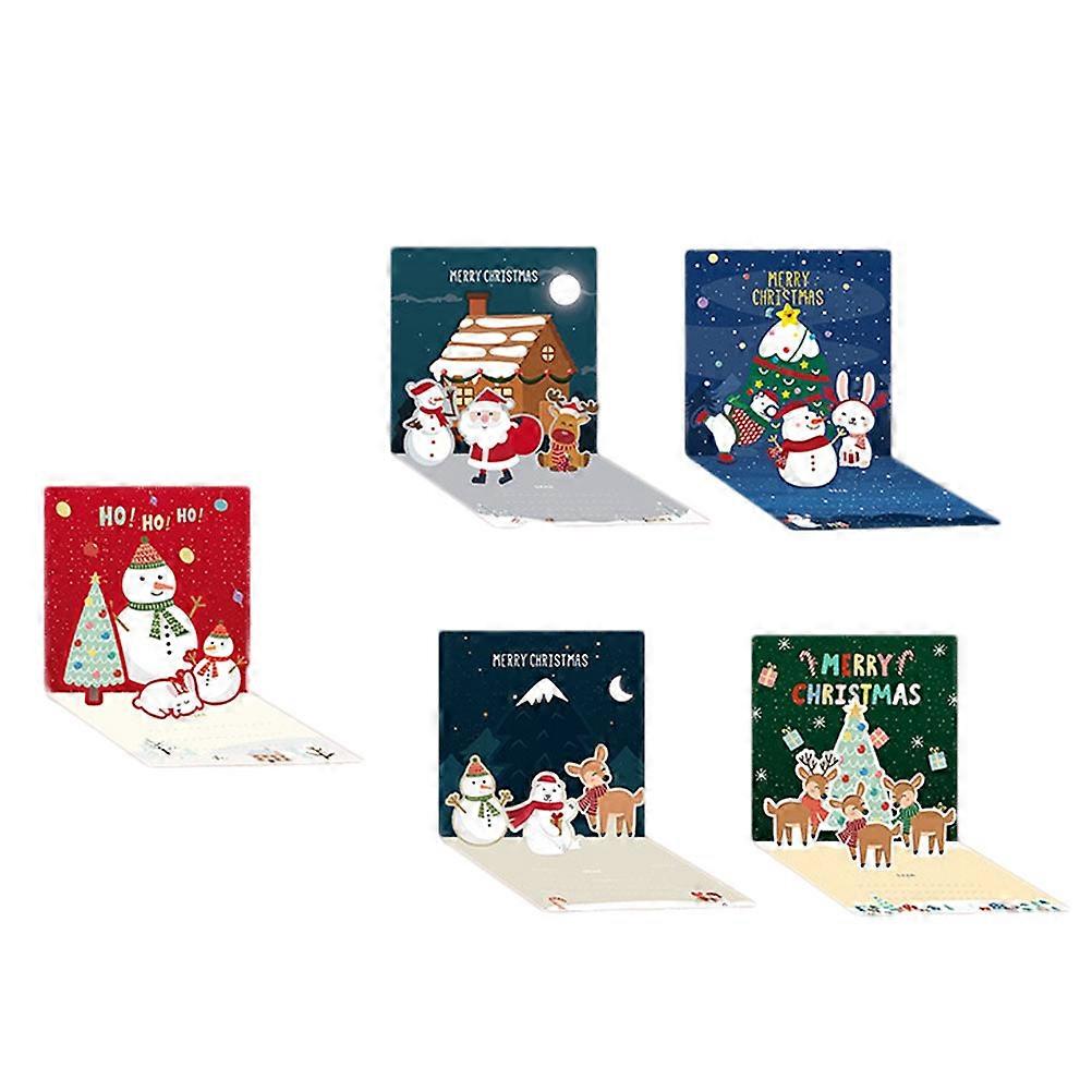 Greeting Card Three-Dimensional Christmas Express Love Assorted Color 22X11CM 5 Sets