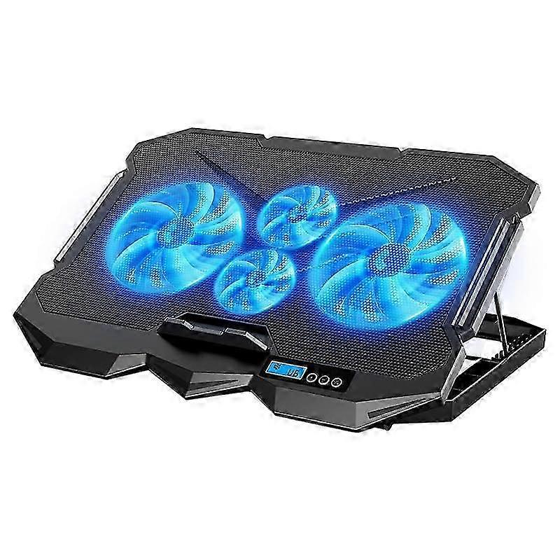 Laptop Cooling Pad for 14-Inch Gaming Laptops, Cooler with 4 Fans, LCD Display, 4 Heights, 2 USB-A Ports