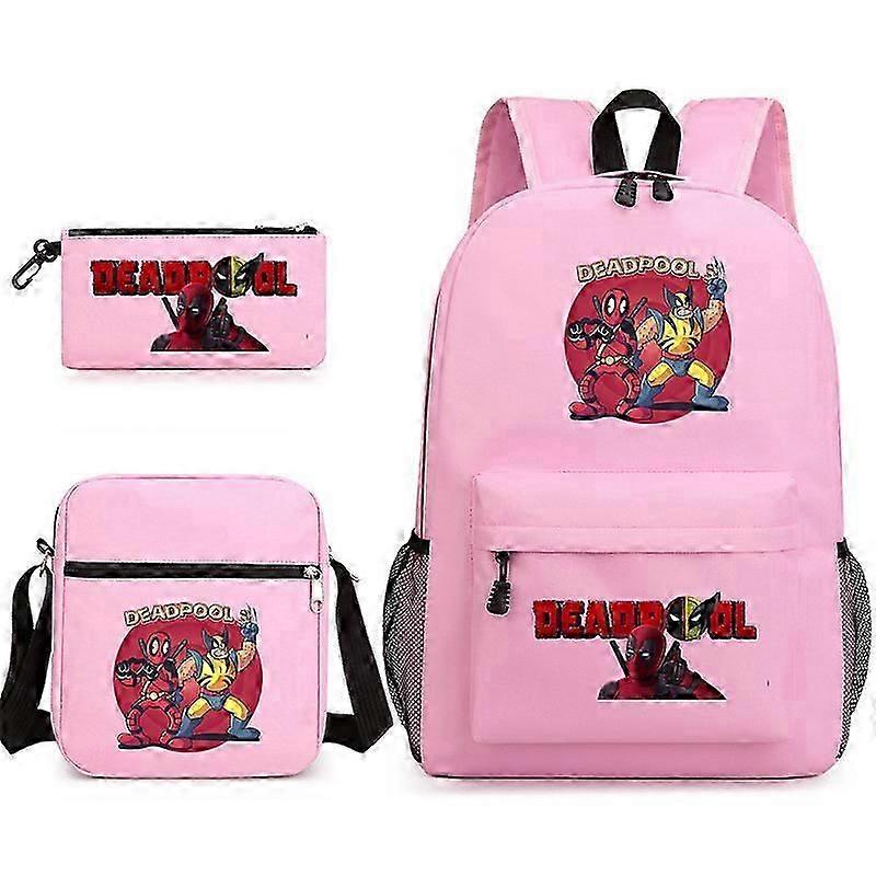 Deadpool & Wolverine School Bag Backpack Pencil Case Shoulder Bag Three-piece Set _38