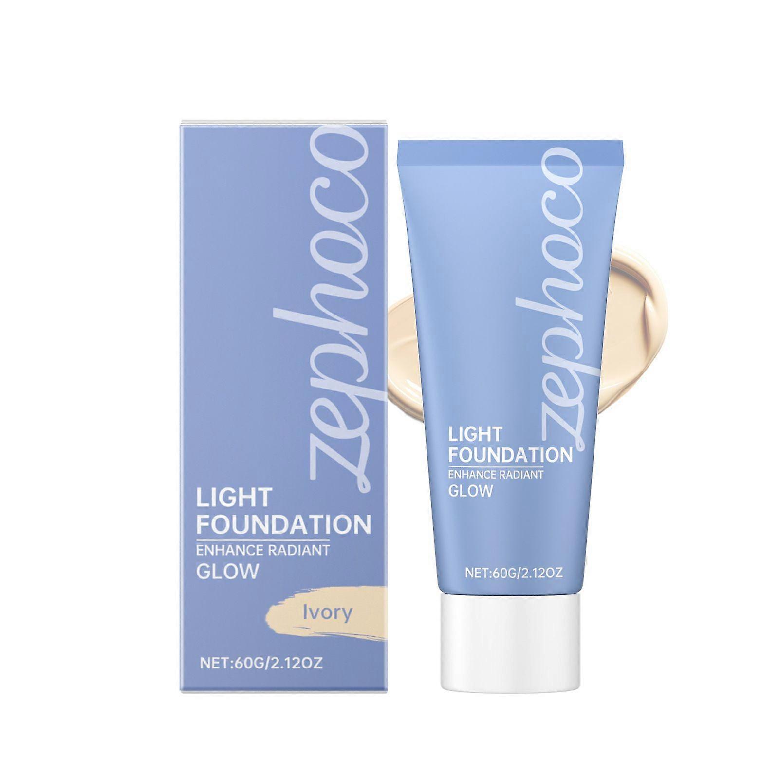 كريم أساس خفيف للبشرة العاجية / الداكنة ، 60 جم - تعزيز التوهج المشع ، يخلق مظهرا طبيعيا وخاليا من العيوب ، كريم أساس مكياج لجميع أنواع البشرة