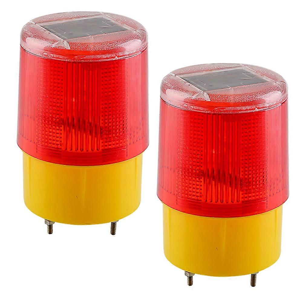 Warning Lights For Safety Solar Power Lamp Outdoor Farm Emergency Beacon Compact Size 8.5x17cm 2Set