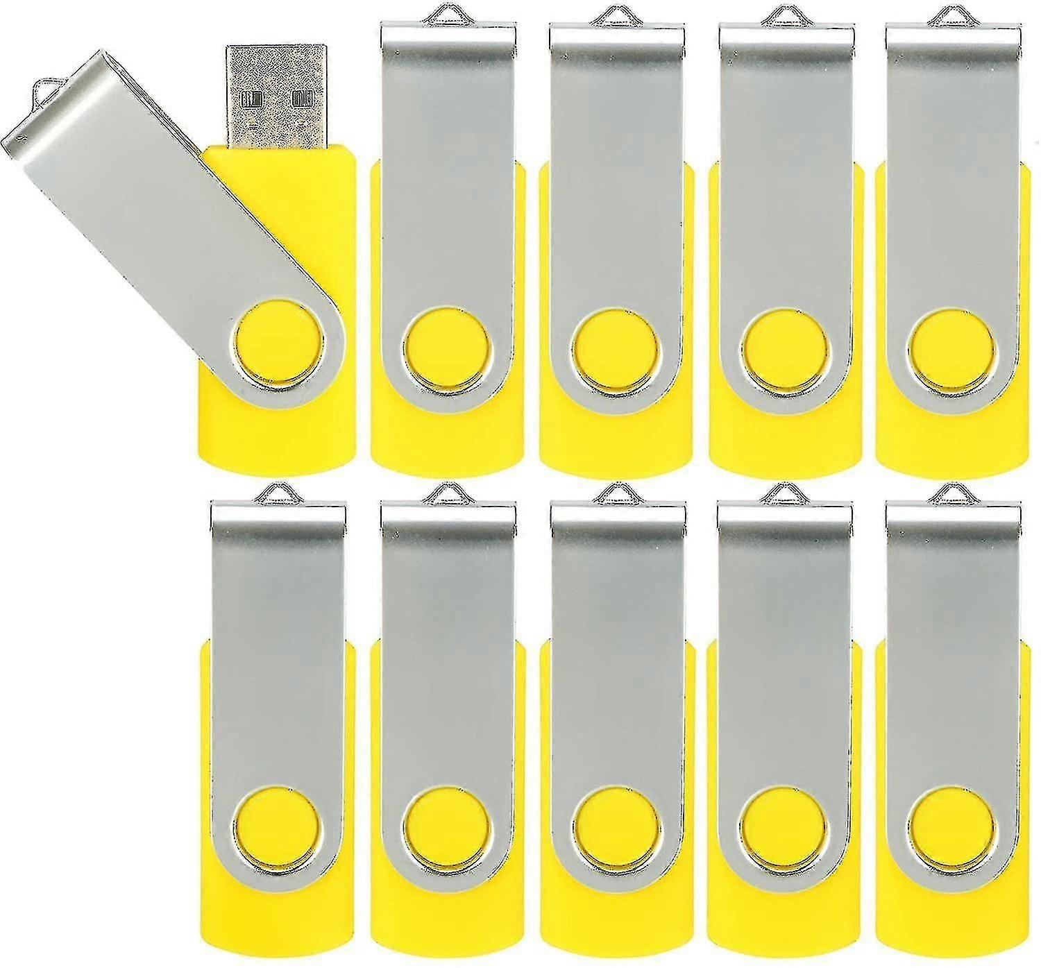 10 stykker av USB Flash Memory Driver USB 2.0 Thumb Drive Swipe Roterende minne Baseball Folding Lagring Drive Driver Zipper Driver