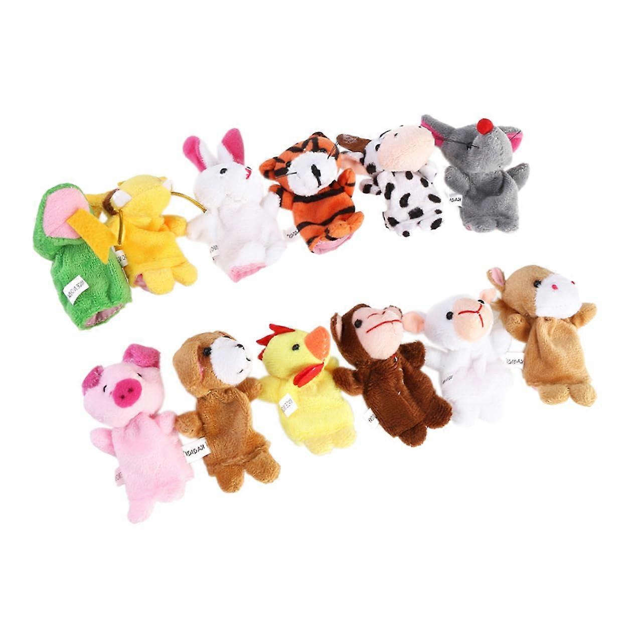 12 Pieces Finger Puppets Cute Animal Puppets for Interactive Storytelling Durable Fabric for Parent-Child Engagement and Creativity