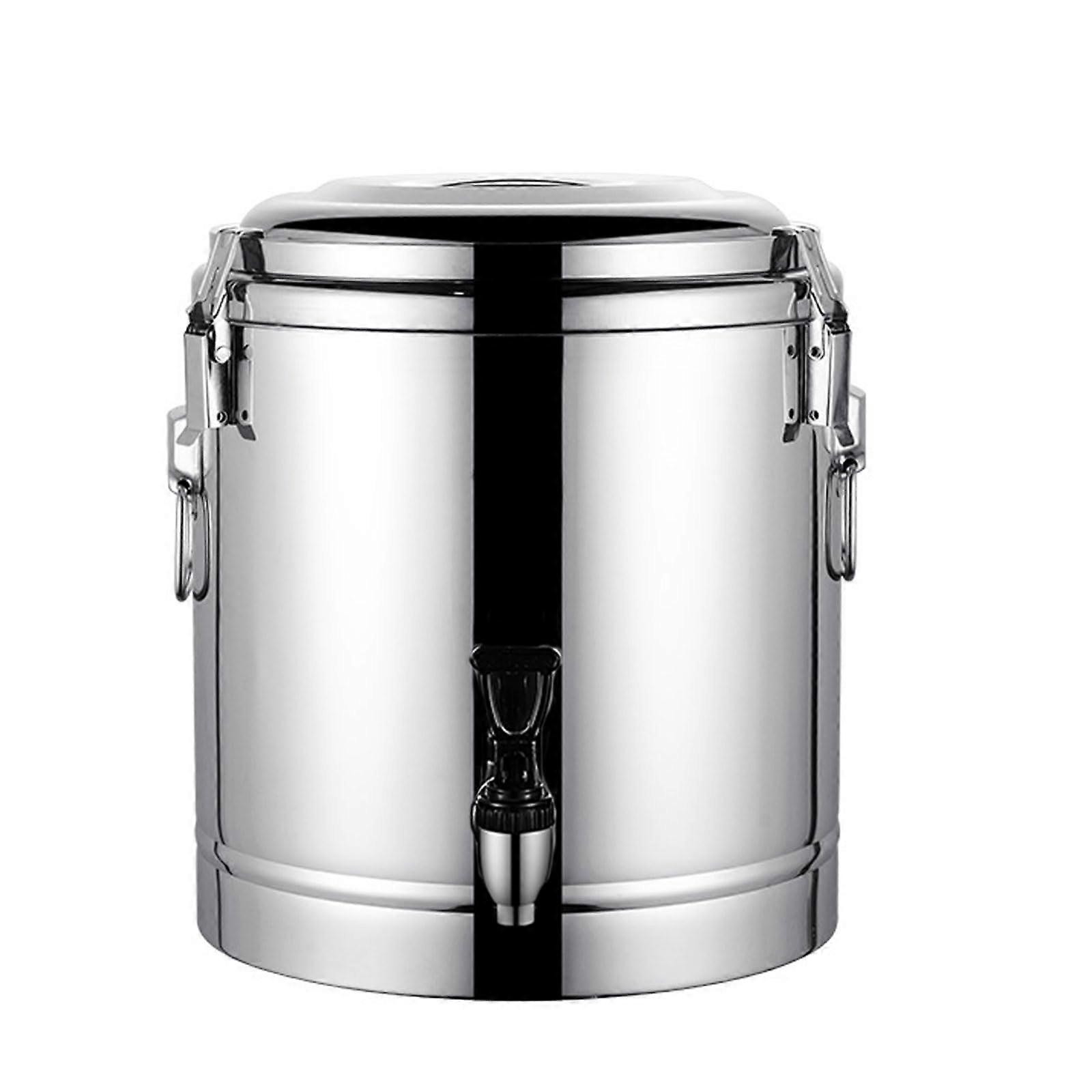 Stainless Steel Insulated Flask, Ice Drink Dispenser with Tap, Insulated Soup Container for Home, Office, Restaurant/10 L 10L