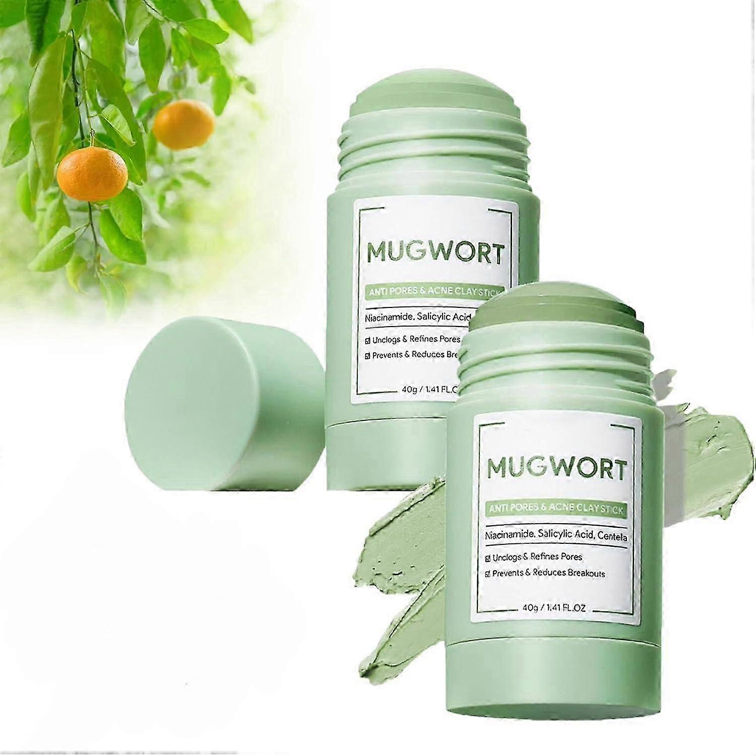 ヨモギスティックマスク、ヨモギ粘土マスク、ヨモギの抗毛穴&にきび粘土マスク、油と皮脂の生産を調節、にきび除去剤の男性女性用