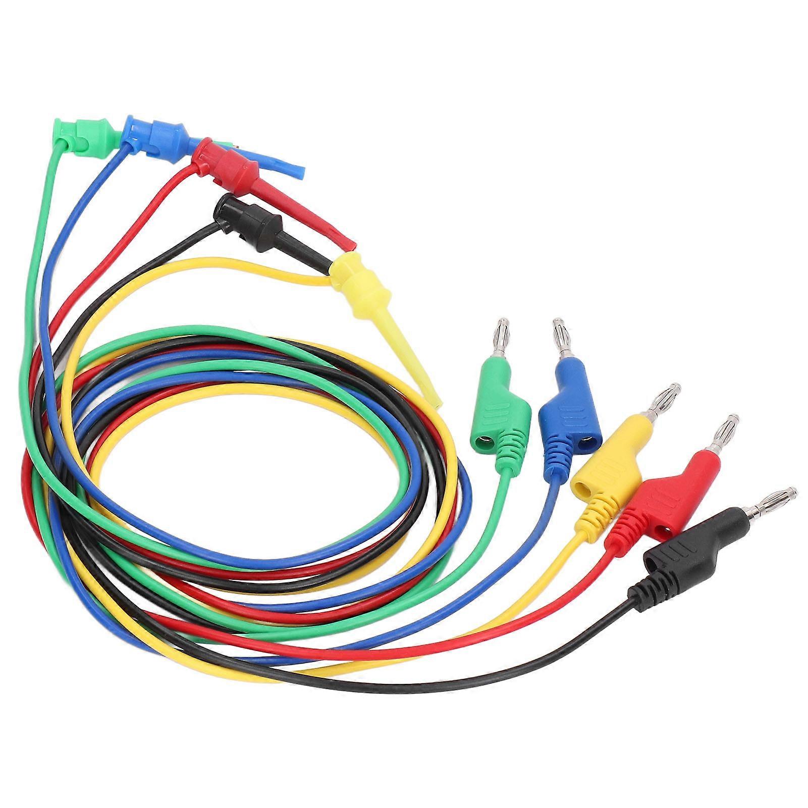 5Pcs Banana Test Lead Multi Meter Testing Cable Line Wire 30VAC 60VDC 15A for Maintenance