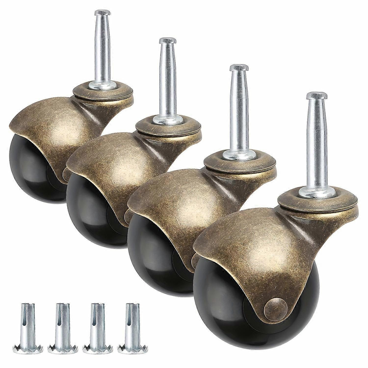 50mm Bronze Ball Wheel Furniture Casters Rounded Ball Replacement Set of 4