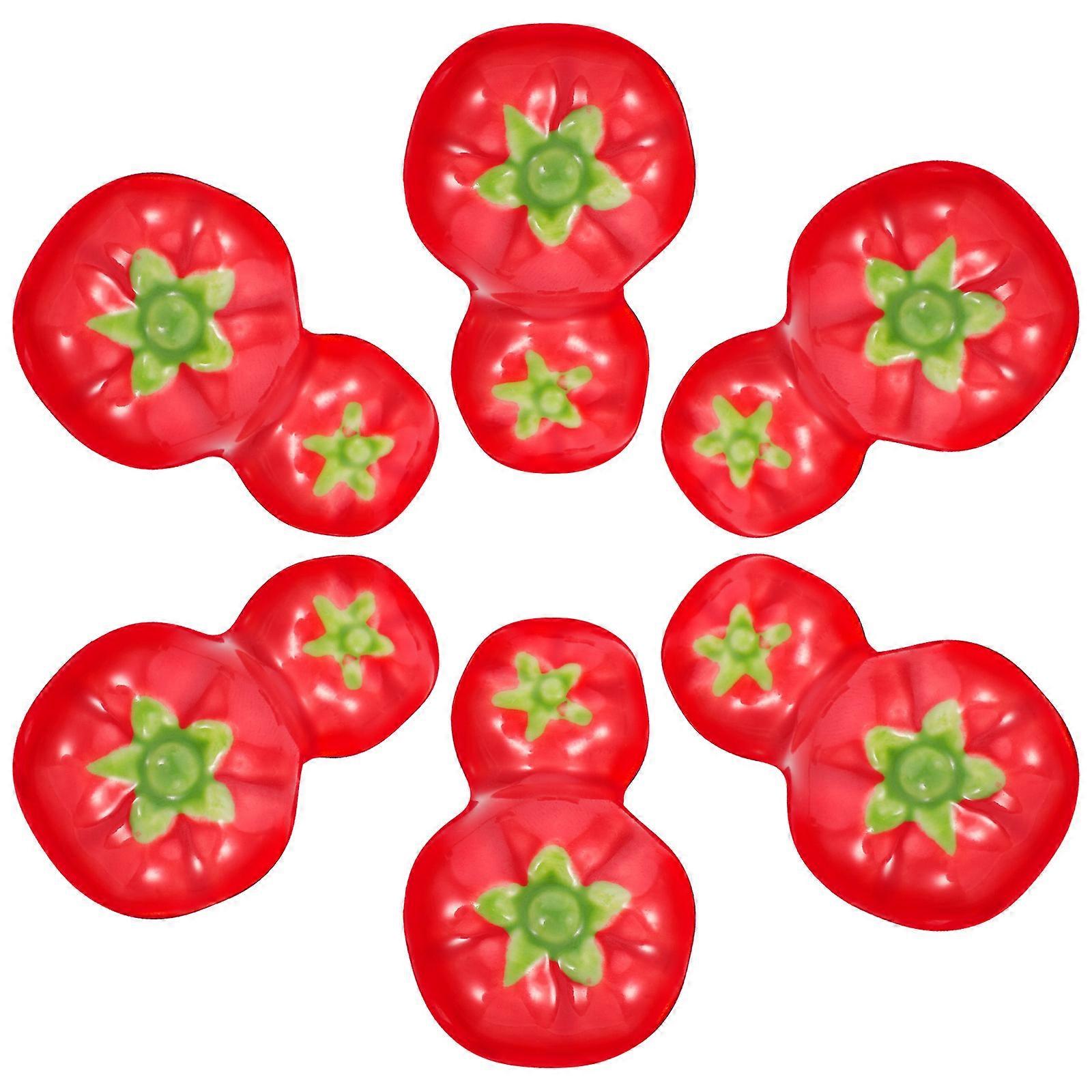 Tomato Fork Holder Ceramic Kitchen Utensils Holder Dining Table Decoration 6Pcs
