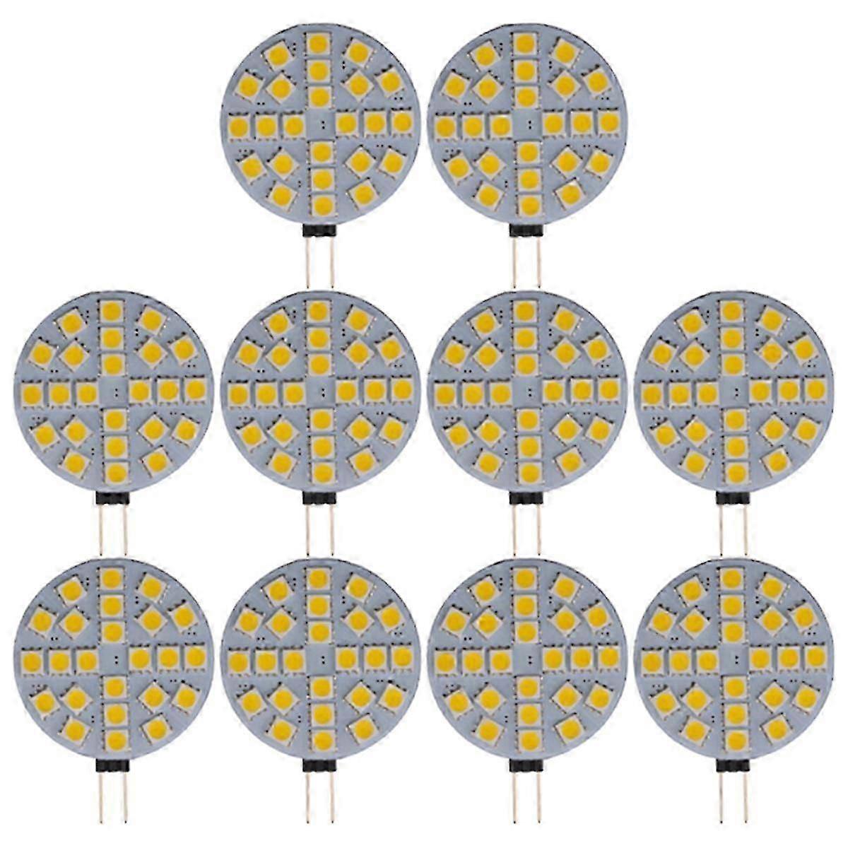 10PCS 4.8W G4 Socket 5050 SMD Mini Led Bulb on DC 12V Replace Halogen BiPin Lamp LED Bulb Warm White Lights