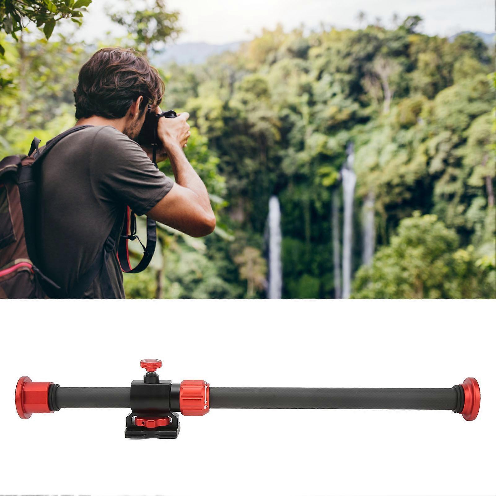 Tripod Extension Arm 360 Degree Rotating Double Lock Carbon Fiber Tripod Boom Cross Arm for Arca Quick Release Base 1/4in 3/8in Interface