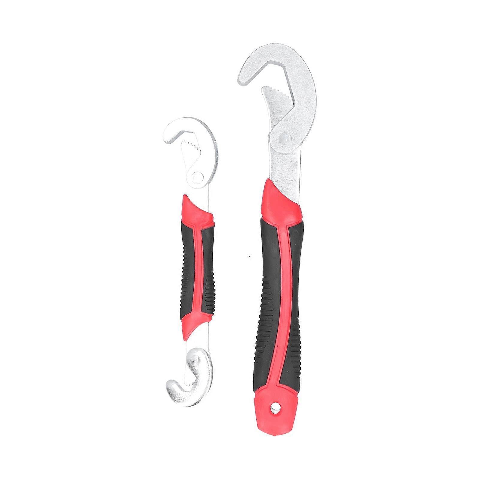 Wrench Set, Adjustable Wrenches, 2-Piece, CR-V Steel, Universal Jaw, Wrench With Non-Slip Grip