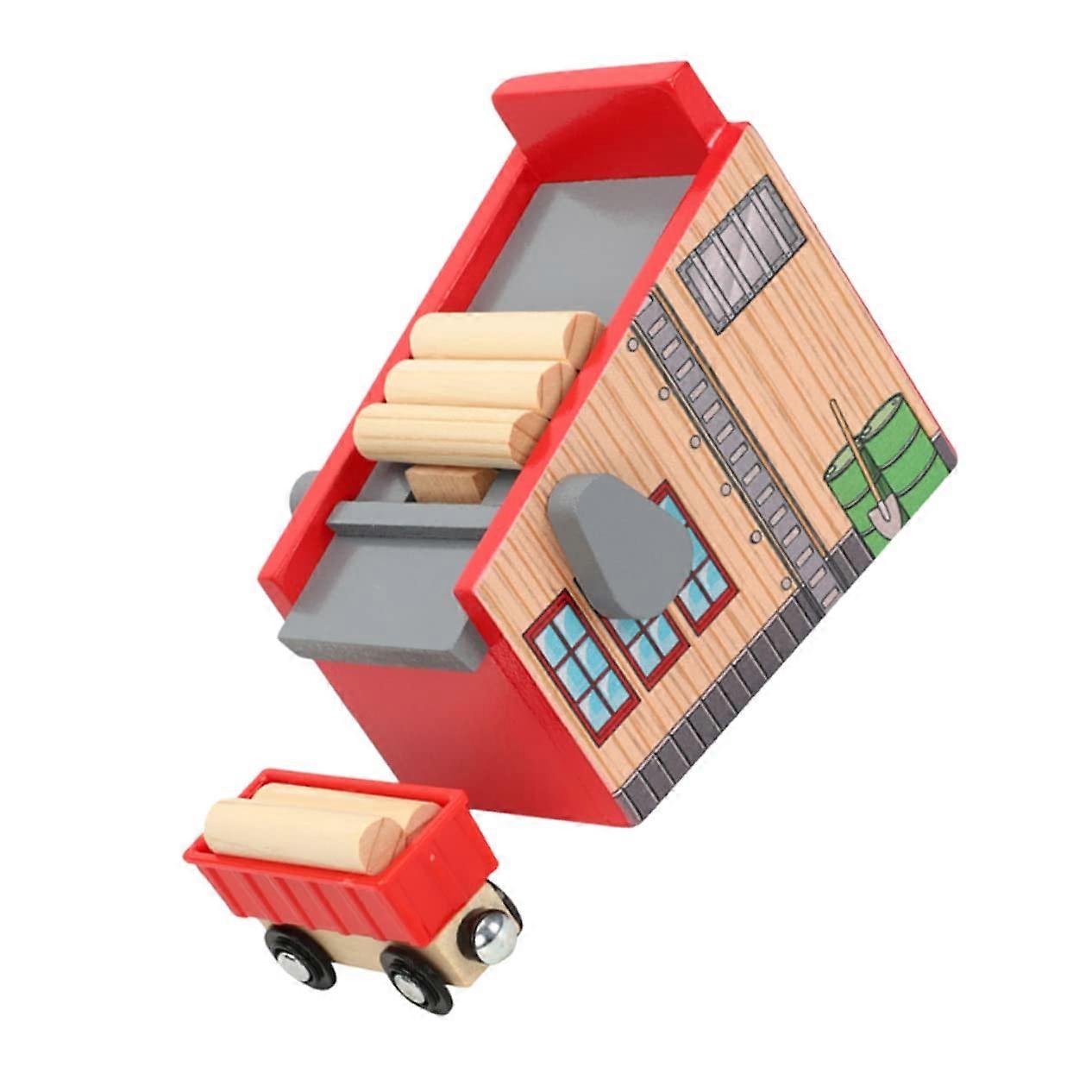 Wooden railway accessories, multipiece kit for creative play, educational