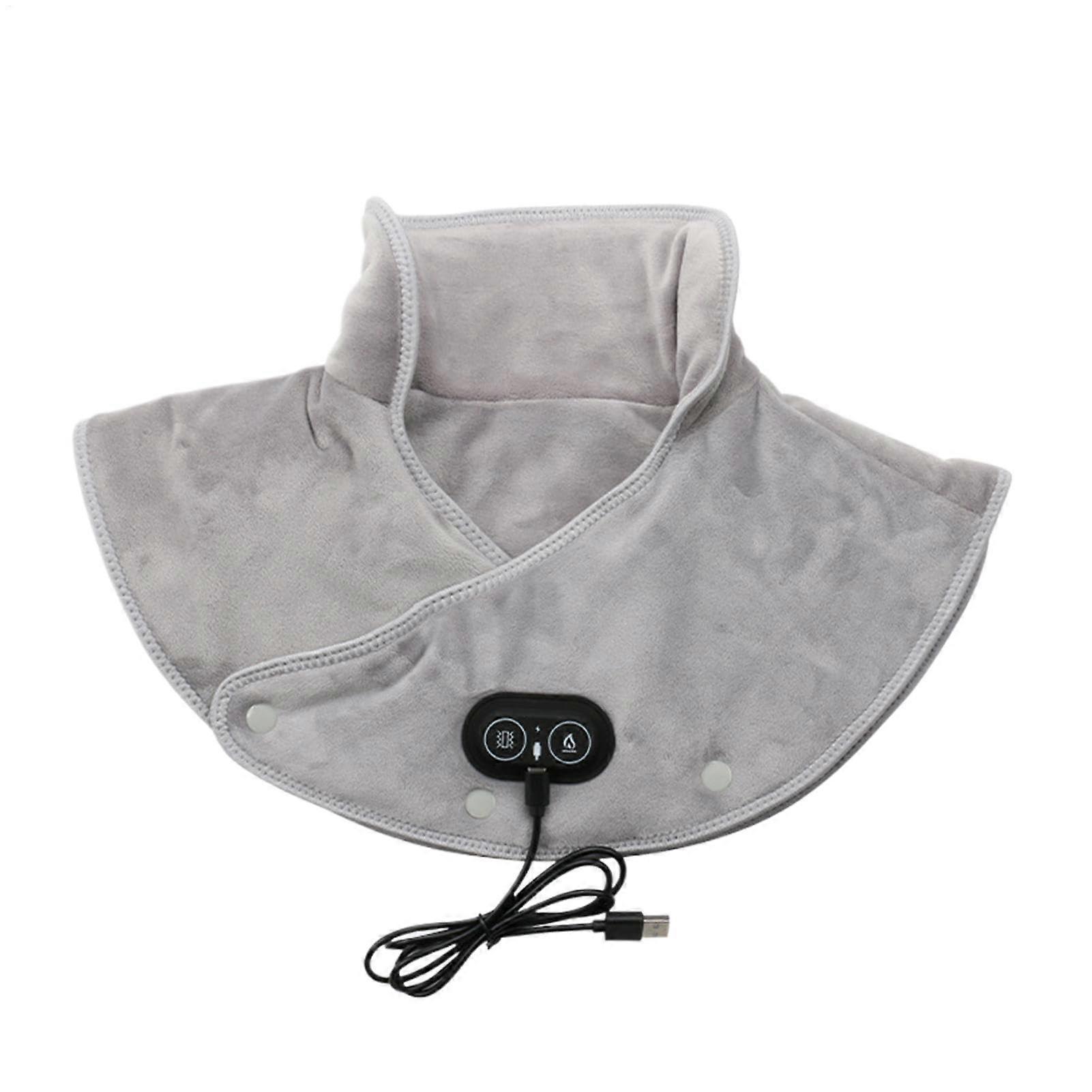 Electric Heated Shoulder Pad with Massager, 3 Heat Settings, Auto ShutOff Grey