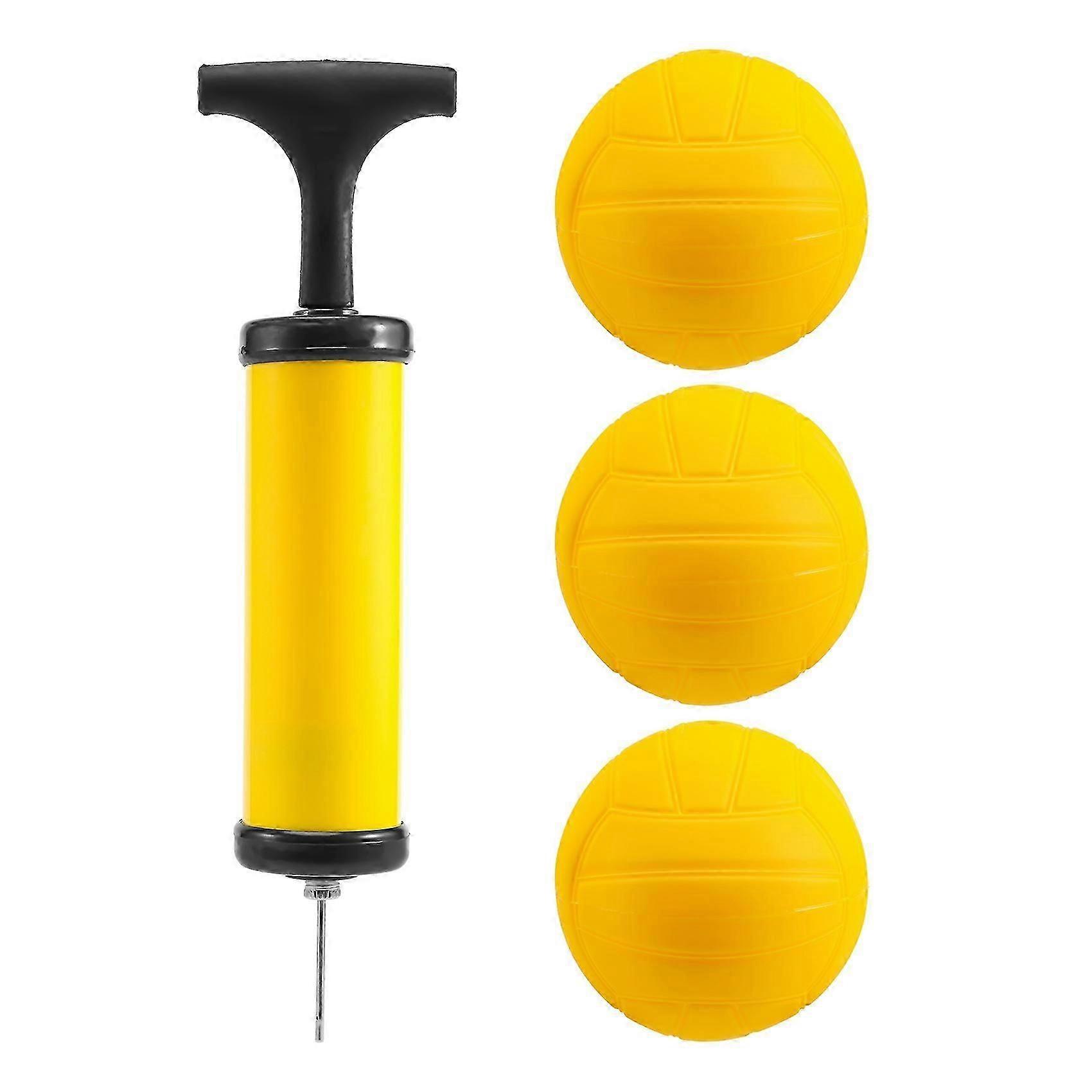 Roundnet Game Ball Replaceable Competitive Balls Mini Volleyball 3-Pack with Pump.c