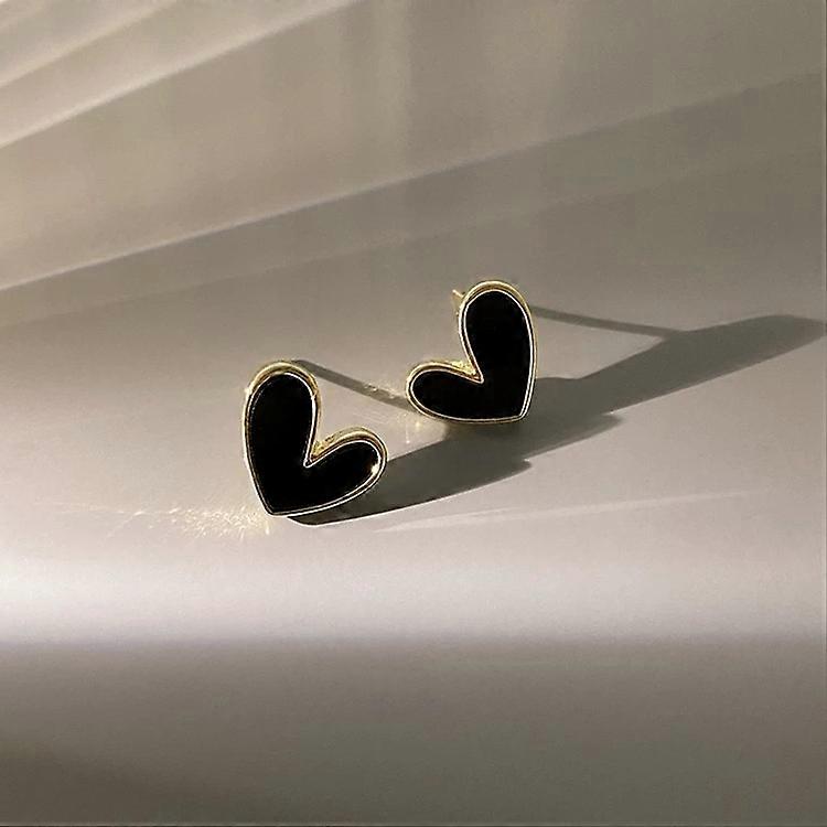 Enamel Drop Earrings Korean Style Love Heart Dangle Earrings