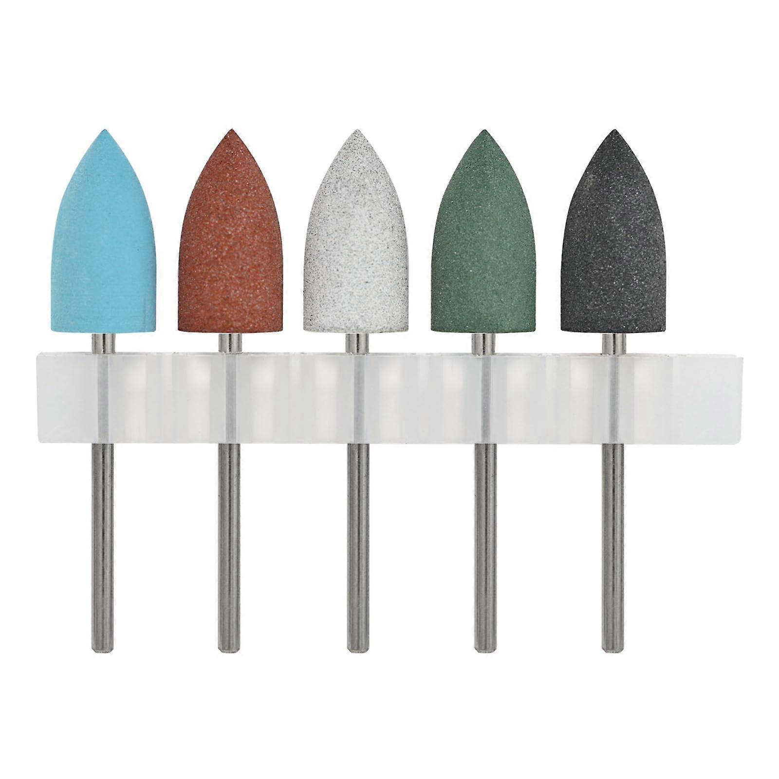 5pcs Silicone Nail Grinding Heads Practical Nail Drill Bits Accessories for Polishing, Shaping, and Smoothing Nails Ref: 2151