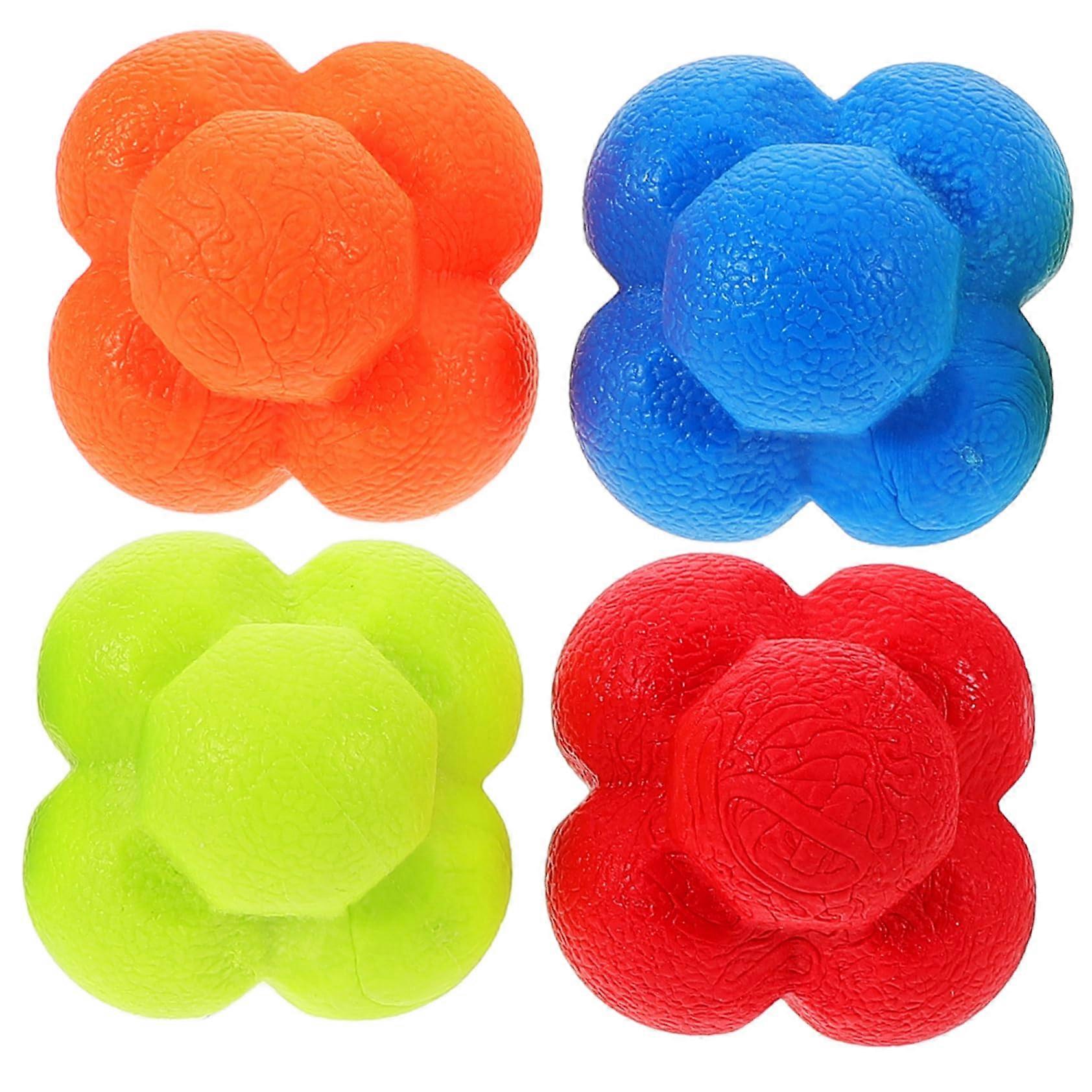 Hexagon Reaction Ball Set, 4 Pieces, Agility Training Equipment for Soccer and Basketball, Lightweight and Durable