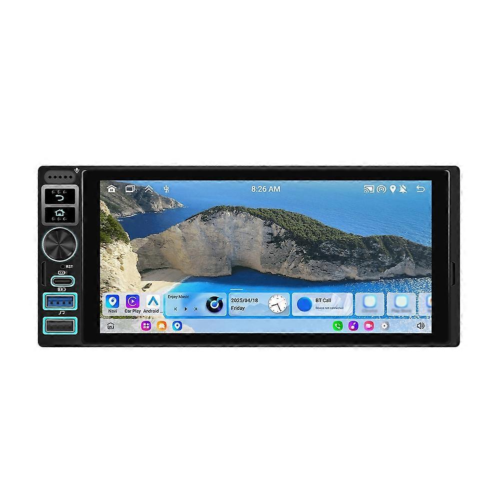 6.9Inch Single Din Car Radio Wireless CarPlay Android Auto Android 15 2G+64G Car Stereo Multimedia MP5 Player FM WIFI BT