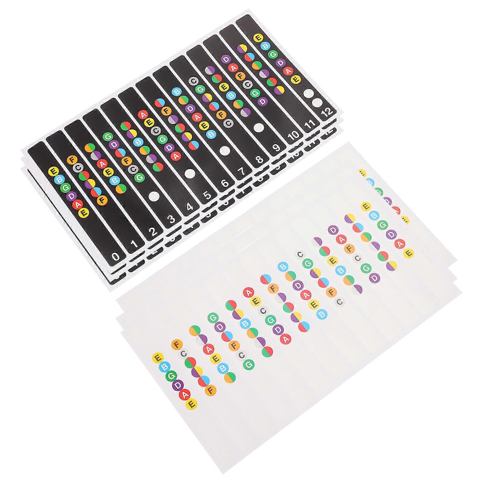 Fretboard Notes for Guitar PVC Sticker Helps Beginners Practice with Clear Tone Names Easy to Remove 6 Pcs