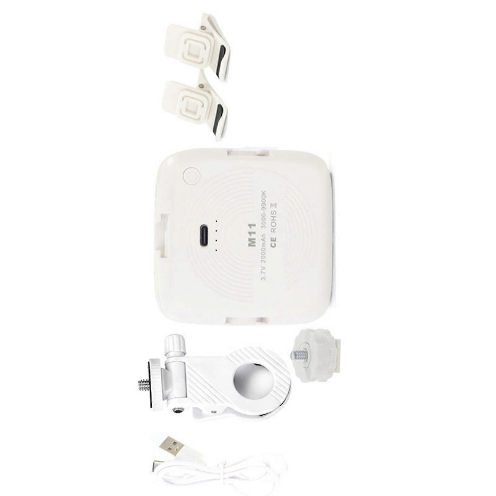 3000-9900K Selfie Light Adjustable 3 Mode Brightness Adjustable Phone Light with Clip 360 Degree Rotating Fill Light  White