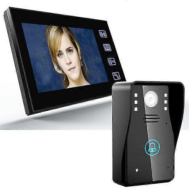 7-Inch Video Door Phone and Doorbell Intercom Kit with 1 1000TVL IR-Cut Camera and 2 Monitors for Night Vision
