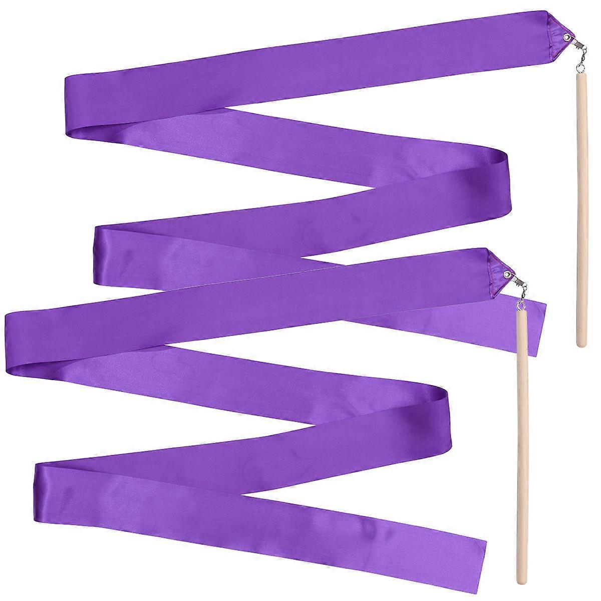 2pcs Colorful Ribbon Props for Dance, Gymnastics & Party Twirling – Lightweight Dance Streamers for Performance & Decor